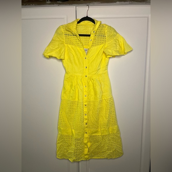 Belle Badgley Mischka Dailey Eyelet Linen Dress - Picture 2 of 12